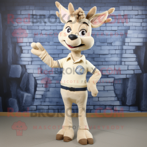 Beige Deer maskot kostume...