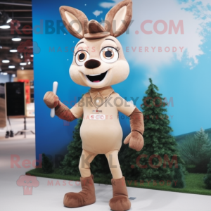 Beige Deer maskot kostym...