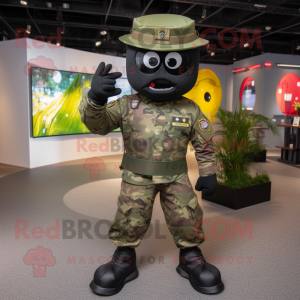 Black Army Soldier mascotte...