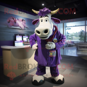Purple Cow mascotte kostuum...