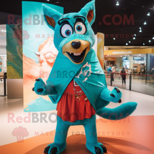 Turquoise Dingo mascotte...