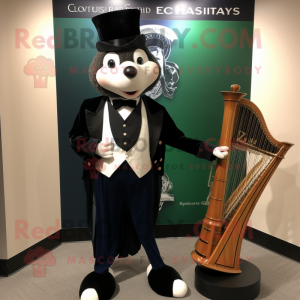 Navy Celtic Harp maskot...