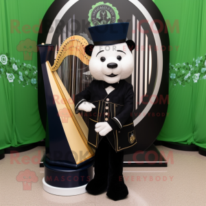 Navy Celtic Harp maskot...