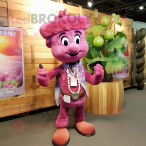 Pink Grape mascotte kostuum...