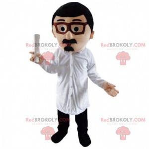 Mascote de homem bigodudo com óculos - Redbrokoly.com