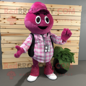 Pink Grape mascotte kostuum...