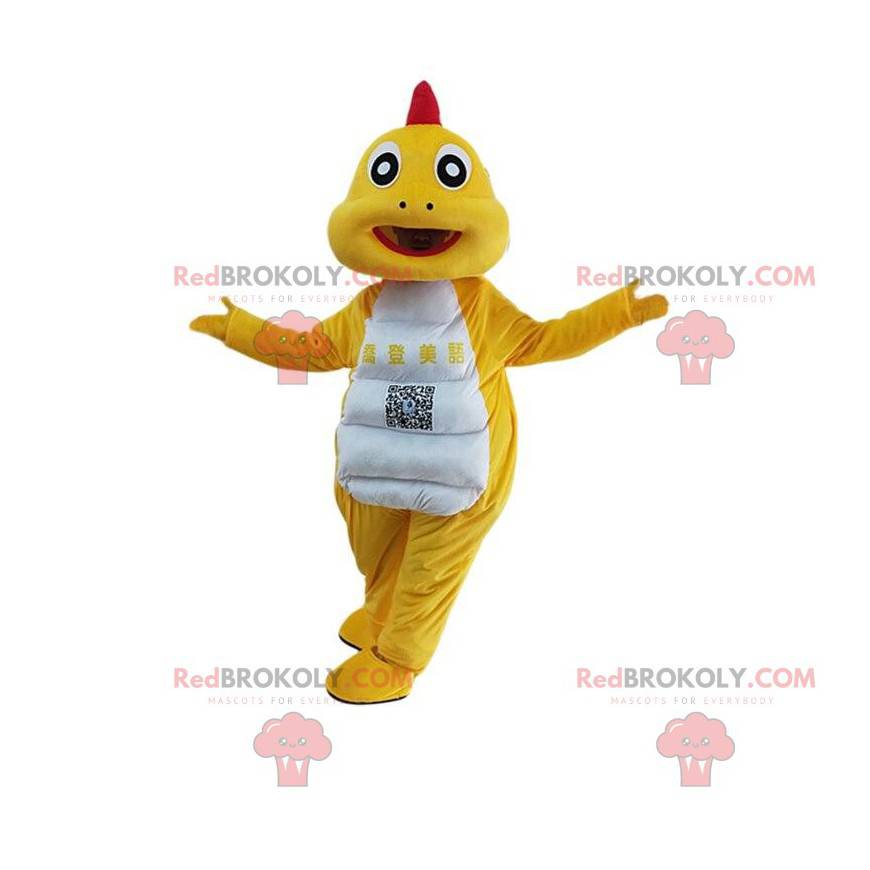 Costume da dinosauro giallo e bianco, costume da drago -