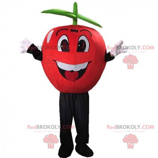 Reusachtig rood appelkostuum, mascotte verboden fruit -