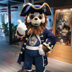 Navy Pirate mascot costume character dressed with a Playsuit and Wraps