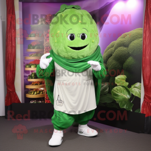 Olive Cabbage mascot costume character dressed with a Joggers and Shawls