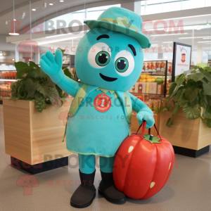 Turquoise tomaat mascotte...