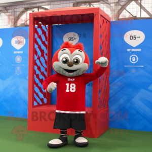 Red Soccer Goal maskot...