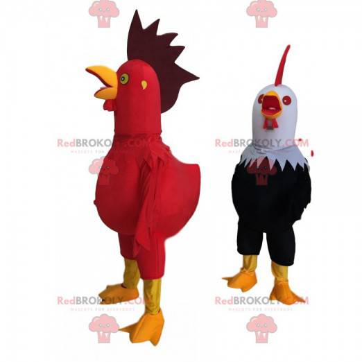 2 giant and colorful roosters costumes, farm costume -