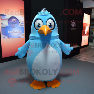 Sky Blue Penguin maskot...