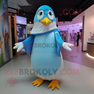 Sky Blue Penguin maskot...