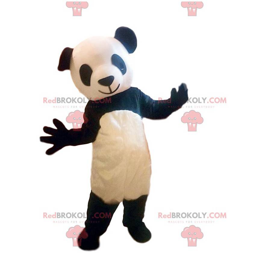 Černobílý kostým panda, maskot asijského medvěda -