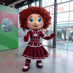 Maroon Irish Dancer maskot...