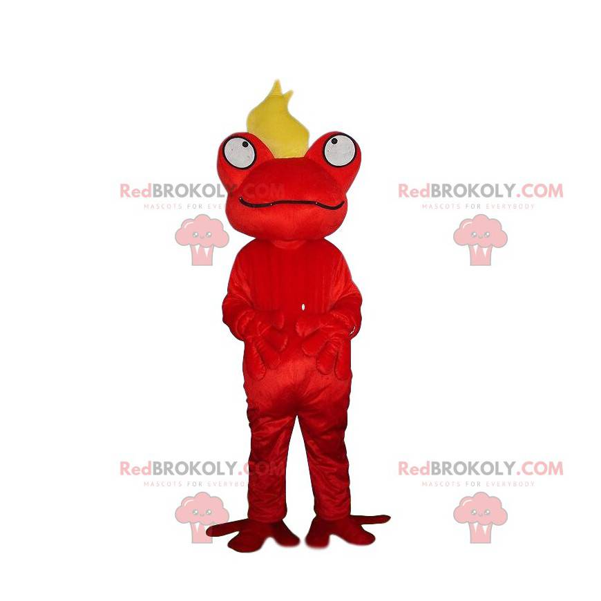 Rød froskedrakt med en lås av gult hår - Redbrokoly.com