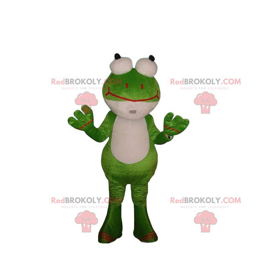 Costume da rana verde e bianco con occhi finti - Redbrokoly.com