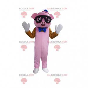 Kostium różowej świni w okularach - Redbrokoly.com