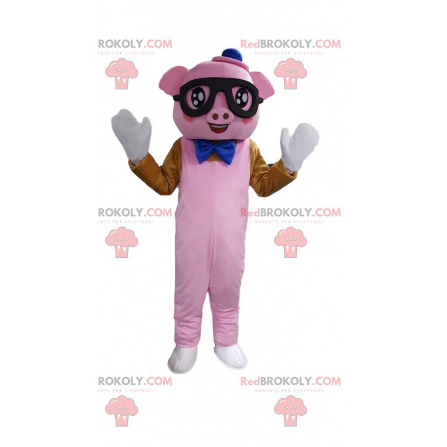 Déguisement de cochon rose avec des lunettes de vue - Déguisement de cochon rose avec des lunettes de vue -