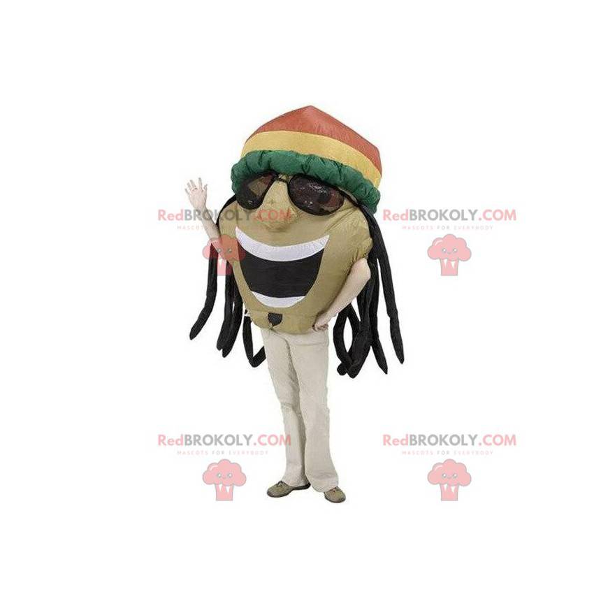 Mascotte d'homme jamaïcain avec des dreadlocks - Redbrokoly.com