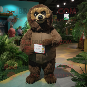 Brown Sloth Bear mascotte...