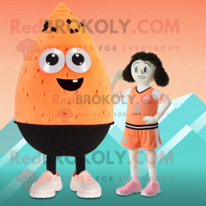 Peach Shepard'S Pie mascot costume character dressed with a One-Piece Swimsuit and Foot pads