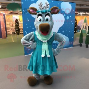 Teal Reindeer mascotte...