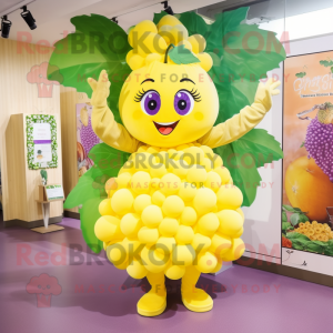 Gul Grape maskot kostume...