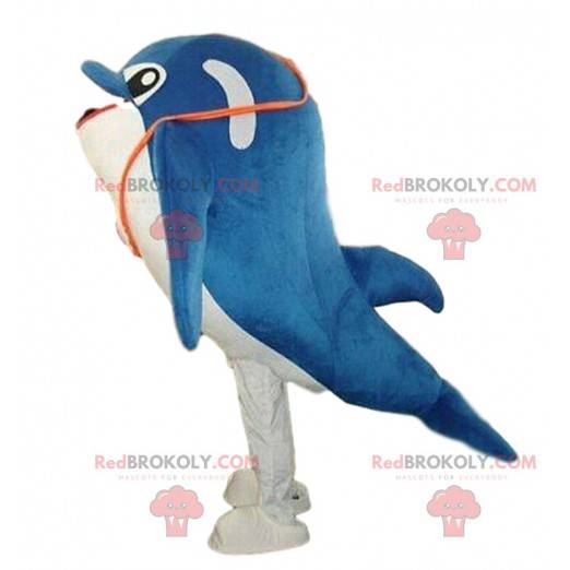 Blå og hvid delfin kostume, delfin kostume - Redbrokoly.com