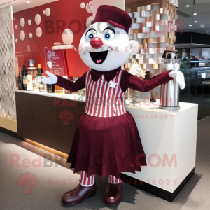 Maroon Mime maskot kostume...