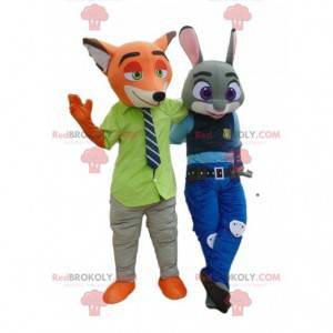 2 mascots of Nick Wilde and Judy Hall from Zootopia -