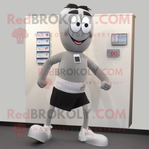 Gray Bracelet mascot costume character dressed with a Running Shorts and Tie pins