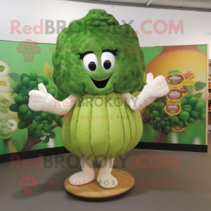 Olive Cauliflower mascot costume character dressed with a Long Sleeve Tee and Wraps