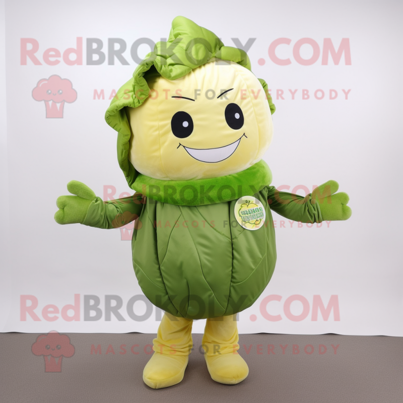 Olive Cauliflower mascot costume character dressed with a Long Sleeve Tee and Wraps