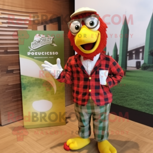 Olive Chicken Parmesan mascot costume character dressed with a Henley Tee and Pocket squares