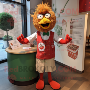 Olive Chicken Parmesan mascot costume character dressed with a Henley Tee and Pocket squares