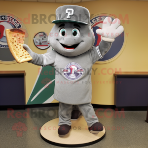 Grey Pizza Slice maskot...