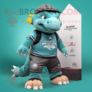 Blågrøn Ankylosaurus maskot...