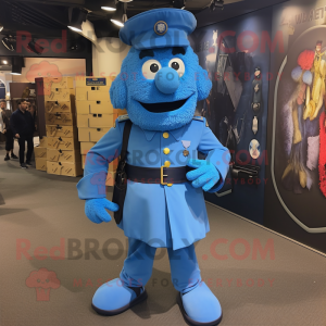 Blue Army Soldier mascotte...