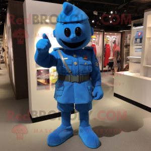 Blue Army Soldier mascotte...