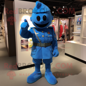 Blue Army Soldier maskot...