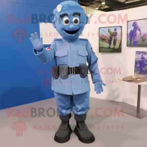 Blue Army Soldier mascotte...