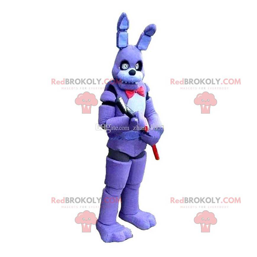 Mascotte van het beroemde paarse konijn uit de videogame "5