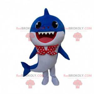 Disfraz de tiburón azul y blanco con pajarita - Redbrokoly.com