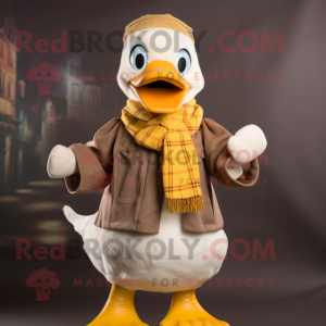 Beige Duck maskot kostume...