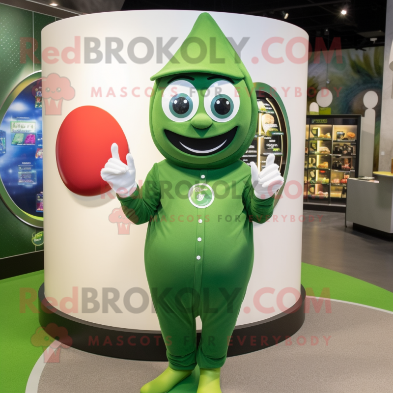 Olive Engagement Ring mascot costume character dressed with a Rash Guard and Caps Olive Engagement Ring mascot costume character dressed with a Rash Guard and Caps