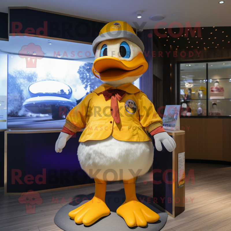 nan Duck mascot costume character dressed with a Bodysuit and Headbands