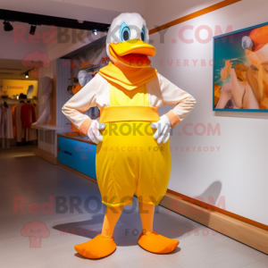 nan Duck mascot costume character dressed with a Bodysuit and Headbands